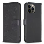 غطاء هاتف من الجلد المنقوش بأوراق البرسيم الرباعية، لهواتف iPhone 7 / 8 / SE 2022، لهاتف iPhone 13 Pro Max، لهاتف iPhone 13 Pro، لهاتف iPhone 13، لهواتف iPhone 12 / 12 Pro، لهاتف iPhone 12 Pro Max، لهاتف iPhone 11 Pro Max، لهاتف iPhone 11