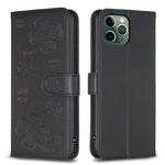 غطاء هاتف من الجلد المنقوش بأوراق البرسيم الرباعية، لهواتف iPhone 7 / 8 / SE 2022، لهاتف iPhone 13 Pro Max، لهاتف iPhone 13 Pro، لهاتف iPhone 13، لهواتف iPhone 12 / 12 Pro، لهاتف iPhone 12 Pro Max، لهاتف iPhone 11 Pro Max، لهاتف iPhone 11