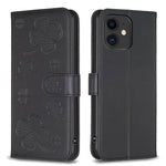 غطاء هاتف من الجلد المنقوش بأوراق البرسيم الرباعية، لهواتف iPhone 7 / 8 / SE 2022، لهاتف iPhone 13 Pro Max، لهاتف iPhone 13 Pro، لهاتف iPhone 13، لهواتف iPhone 12 / 12 Pro، لهاتف iPhone 12 Pro Max، لهاتف iPhone 11 Pro Max، لهاتف iPhone 11