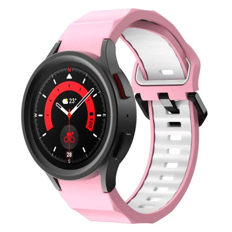 Wave Texture Two Color Silicone Watch Band, For Samsung Galaxy Watch 6