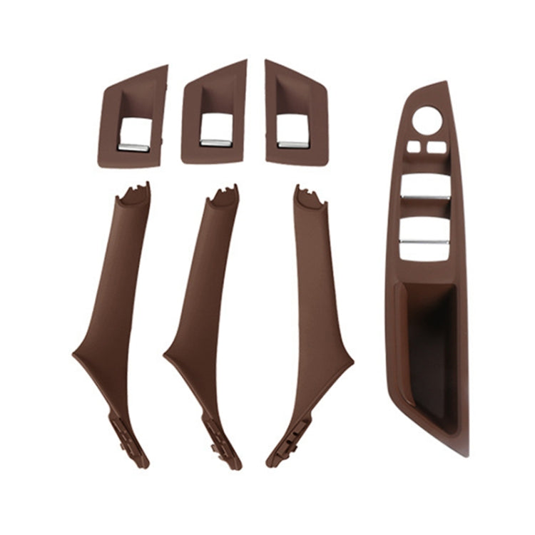 For BMW F10 / F18 5 Series 7pcs Car Inside Doors Handle Pull Trim Cover, 51417225874, Right Driving(Black), Right Driving(Beige Yellow), Right Driving(Beige White), Right Driving(Grey), Right Driving(Wine Red), Right Driving(Mocha Color)