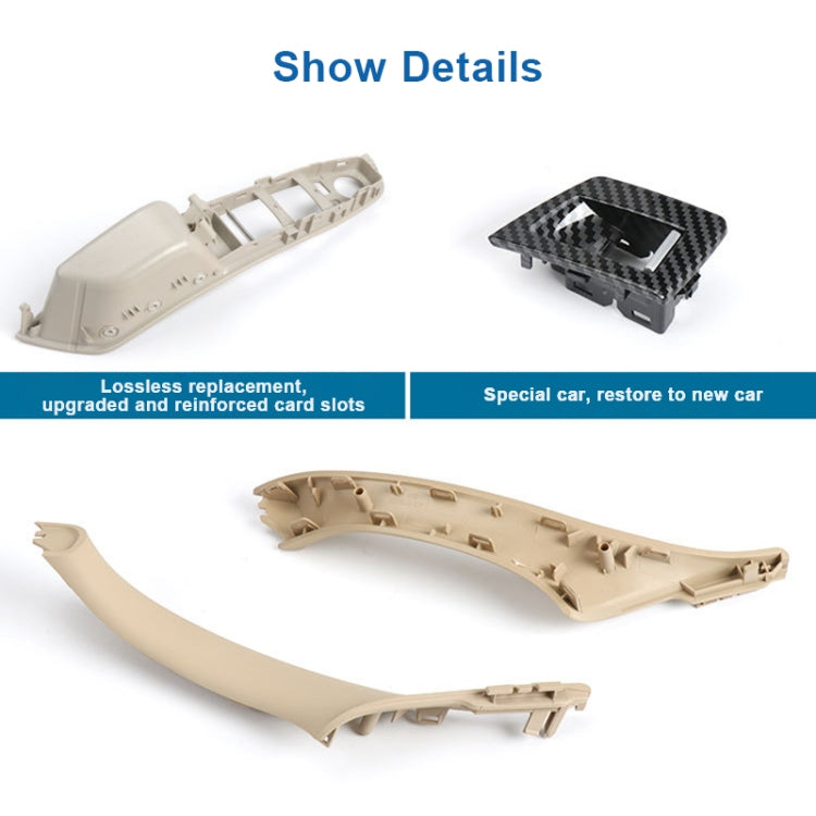For BMW F10 / F18 5 Series 7pcs Car Inside Doors Handle Pull Trim Cover, 51417225874, Right Driving(Black), Right Driving(Beige Yellow), Right Driving(Beige White), Right Driving(Grey), Right Driving(Wine Red), Right Driving(Mocha Color)