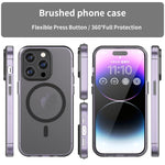 غطاء هاتف MagSafe من TPU شفاف مطفي + PC بتغطية كاملة، لهاتف iPhone 16 Pro، لهاتف iPhone 16 Plus، لهاتف iPhone 16، لهاتف iPhone 15 Pro Max، لهاتف iPhone 15 Pro