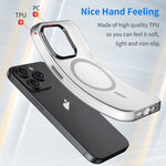 غطاء هاتف MagSafe من TPU شفاف مطفي + PC بتغطية كاملة، لهاتف iPhone 16 Pro، لهاتف iPhone 16 Plus، لهاتف iPhone 16، لهاتف iPhone 15 Pro Max، لهاتف iPhone 15 Pro