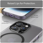 غطاء هاتف MagSafe من TPU شفاف مطفي + PC بتغطية كاملة، لهاتف iPhone 16 Pro، لهاتف iPhone 16 Plus، لهاتف iPhone 16، لهاتف iPhone 15 Pro Max، لهاتف iPhone 15 Pro