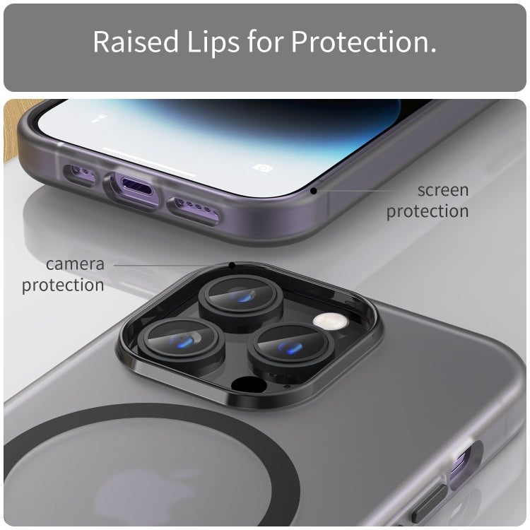 غطاء هاتف MagSafe من TPU شفاف مطفي + PC بتغطية كاملة، لهاتف iPhone 16 Pro، لهاتف iPhone 16 Plus، لهاتف iPhone 16، لهاتف iPhone 15 Pro Max، لهاتف iPhone 15 Pro