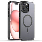 غطاء هاتف MagSafe من TPU شفاف مطفي + PC بتغطية كاملة، لهاتف iPhone 16 Pro، لهاتف iPhone 16 Plus، لهاتف iPhone 16، لهاتف iPhone 15 Pro Max، لهاتف iPhone 15 Pro