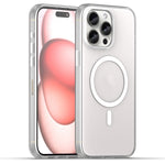 غطاء هاتف MagSafe من TPU شفاف مطفي + PC بتغطية كاملة، لهاتف iPhone 16 Pro، لهاتف iPhone 16 Plus، لهاتف iPhone 16، لهاتف iPhone 15 Pro Max، لهاتف iPhone 15 Pro