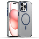 غطاء هاتف MagSafe من TPU شفاف مطفي + PC بتغطية كاملة، لهاتف iPhone 16 Pro، لهاتف iPhone 16 Plus، لهاتف iPhone 16، لهاتف iPhone 15 Pro Max، لهاتف iPhone 15 Pro