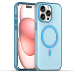 غطاء هاتف MagSafe من TPU شفاف مطفي + PC بتغطية كاملة، لهاتف iPhone 16 Pro، لهاتف iPhone 16 Plus، لهاتف iPhone 16، لهاتف iPhone 15 Pro Max، لهاتف iPhone 15 Pro