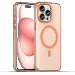 غطاء هاتف MagSafe من TPU شفاف مطفي + PC بتغطية كاملة، لهاتف iPhone 16 Pro، لهاتف iPhone 16 Plus، لهاتف iPhone 16، لهاتف iPhone 15 Pro Max، لهاتف iPhone 15 Pro