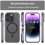 غطاء هاتف MagSafe من TPU شفاف مطفي + PC بتغطية كاملة، لهاتف iPhone 14 Pro Max، لهواتف iPhone SE 2022 / 2020 / 8، لهاتف iPhone 13 Pro Max، لهاتف iPhone 13 Pro، لهاتف iPhone 13