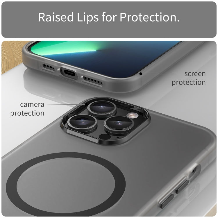 غطاء هاتف شفاف غير لامع من TPU + PC مع تغطية كاملة ومتوافق مع MagSafe، لجهاز iPhone 11 Pro