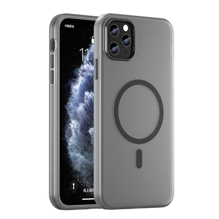 غطاء هاتف شفاف غير لامع من TPU + PC مع تغطية كاملة ومتوافق مع MagSafe، لجهاز iPhone 11 Pro