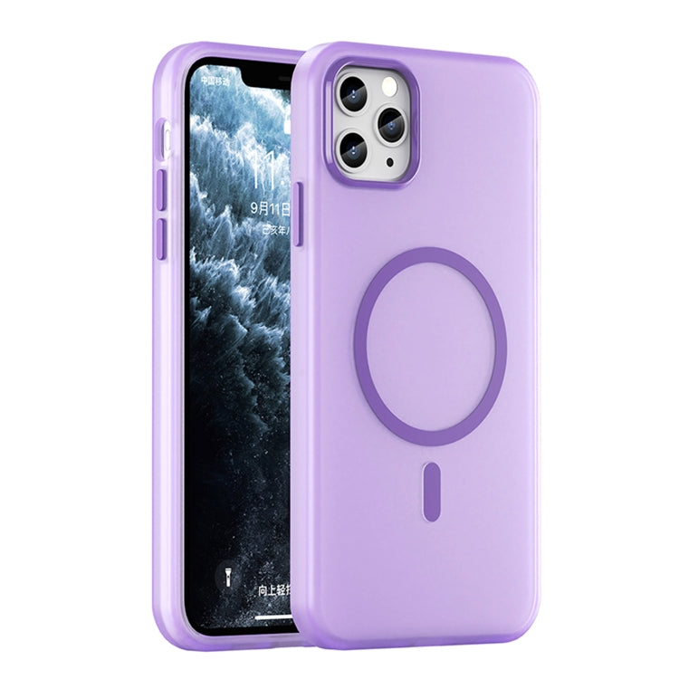 غطاء هاتف شفاف غير لامع من TPU + PC مع تغطية كاملة ومتوافق مع MagSafe، لجهاز iPhone 11 Pro