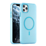 غطاء هاتف شفاف غير لامع من TPU + PC مع تغطية كاملة ومتوافق مع MagSafe، لجهاز iPhone 11 Pro