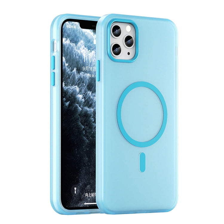 غطاء هاتف شفاف غير لامع من TPU + PC مع تغطية كاملة ومتوافق مع MagSafe، لجهاز iPhone 11 Pro