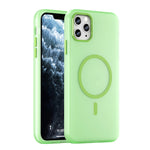 غطاء هاتف شفاف غير لامع من TPU + PC مع تغطية كاملة ومتوافق مع MagSafe، لجهاز iPhone 11 Pro