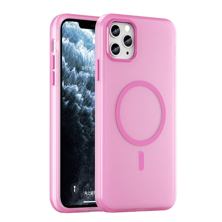 غطاء هاتف شفاف غير لامع من TPU + PC مع تغطية كاملة ومتوافق مع MagSafe، لجهاز iPhone 11 Pro