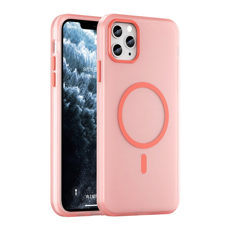 غطاء هاتف شفاف غير لامع من TPU + PC مع تغطية كاملة ومتوافق مع MagSafe، لجهاز iPhone 11 Pro