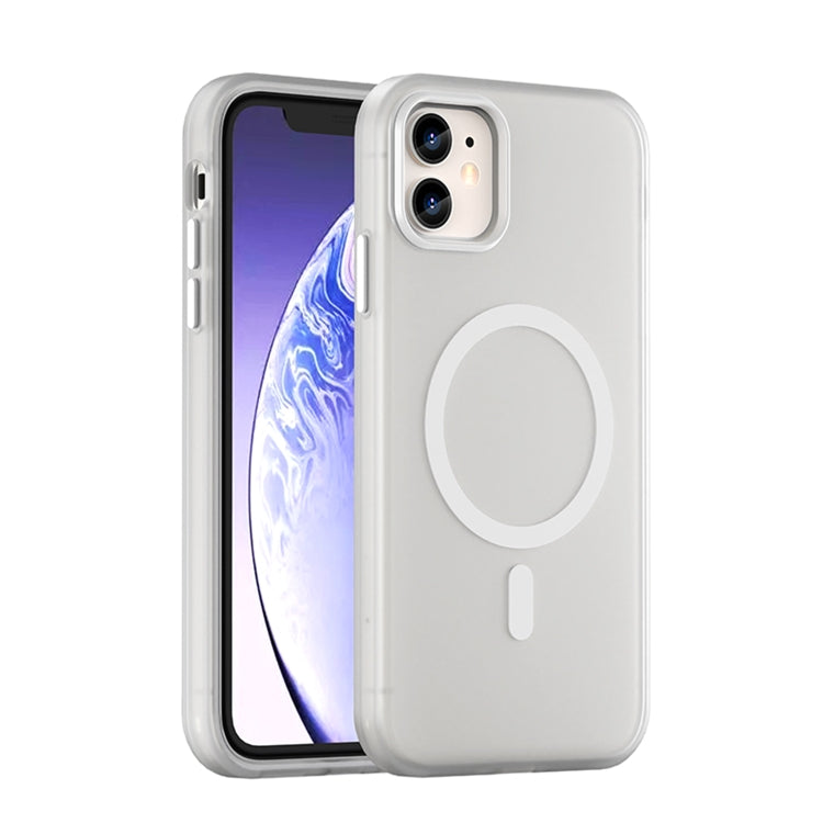 غطاء هاتف شفاف غير لامع من TPU + PC مع تغطية كاملة ومتوافق مع MagSafe، لجهاز iPhone 11 Pro