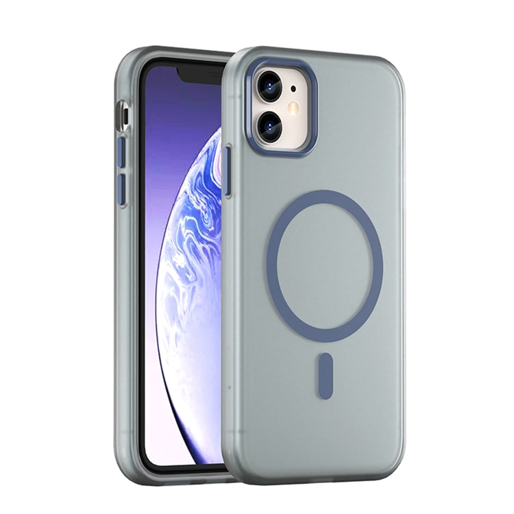 غطاء هاتف شفاف غير لامع من TPU + PC مع تغطية كاملة ومتوافق مع MagSafe، لجهاز iPhone 11 Pro