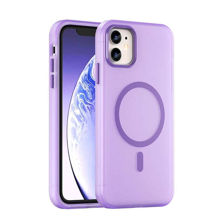 غطاء هاتف شفاف غير لامع من TPU + PC مع تغطية كاملة ومتوافق مع MagSafe، لجهاز iPhone 11 Pro