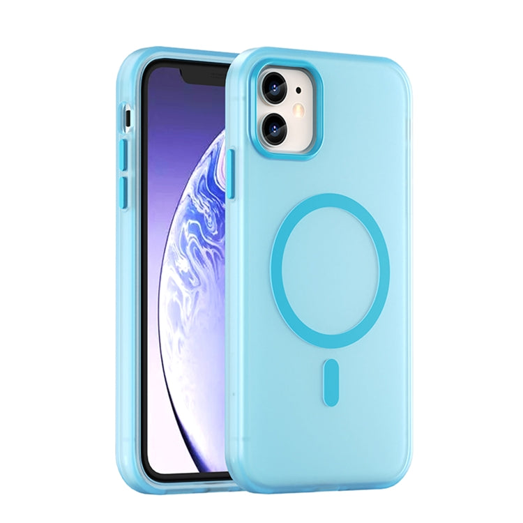 غطاء هاتف شفاف غير لامع من TPU + PC مع تغطية كاملة ومتوافق مع MagSafe، لجهاز iPhone 11 Pro