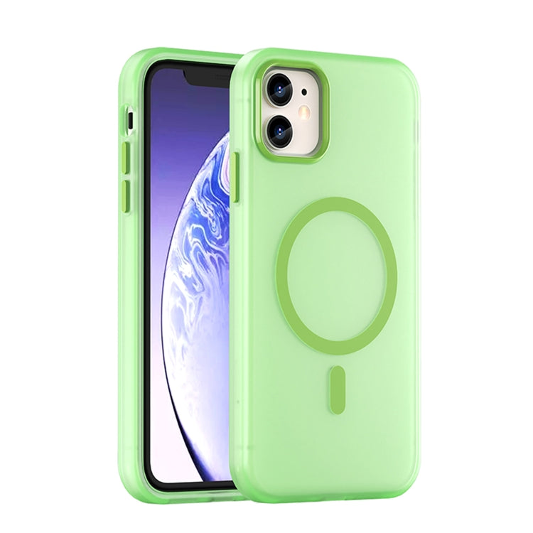 غطاء هاتف شفاف غير لامع من TPU + PC مع تغطية كاملة ومتوافق مع MagSafe، لجهاز iPhone 11 Pro