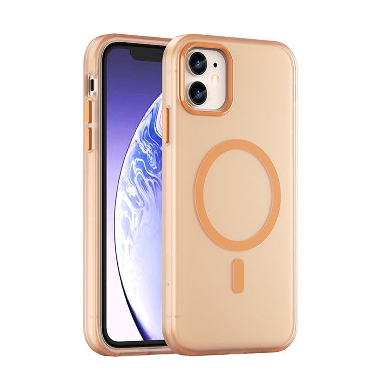 غطاء هاتف شفاف غير لامع من TPU + PC مع تغطية كاملة ومتوافق مع MagSafe، لجهاز iPhone 11 Pro