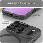 غطاء هاتف MagSafe من TPU شفاف مطفي + PC بتغطية كاملة، لهاتف iPhone 16 Pro، لهاتف iPhone 16 Plus، لهاتف iPhone 16، لهاتف iPhone 15 Pro Max، لهاتف iPhone 15 Pro