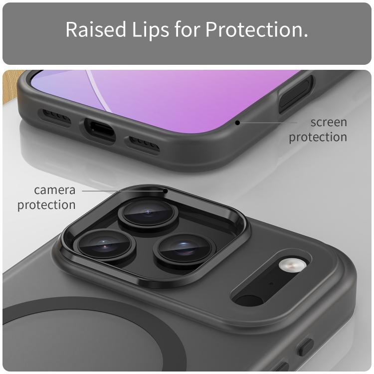 غطاء هاتف MagSafe من TPU شفاف مطفي + PC بتغطية كاملة، لهاتف iPhone 16 Pro، لهاتف iPhone 16 Plus، لهاتف iPhone 16، لهاتف iPhone 15 Pro Max، لهاتف iPhone 15 Pro