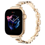 سوار ساعة معدني بسلسلة مرصعة بأحجار الراين بنقشة الفهد، لسلسلة Apple Watch مقاس 42مم، لسلسلة Apple Watch مقاس 38مم