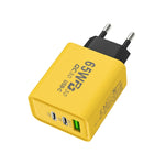 شاحن شحن سريع 65 واط نيتريد الغاليوم USB + Type-C، قابس الاتحاد الأوروبي، قابس الولايات المتحدة