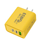 شاحن شحن سريع 65 واط نيتريد الغاليوم USB + Type-C، قابس الاتحاد الأوروبي، قابس الولايات المتحدة