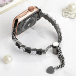 سوار ساعة معدني بسلسلة خرز الأصداف، لسلسلة Apple Watch مقاس 42مم، لسلسلة Apple Watch مقاس 38مم
