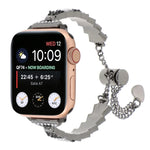 سوار ساعة معدني بسلسلة خرز الأصداف، لسلسلة Apple Watch مقاس 42مم، لسلسلة Apple Watch مقاس 38مم