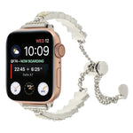 سوار ساعة معدني بسلسلة خرز الأصداف، لسلسلة Apple Watch مقاس 42مم، لسلسلة Apple Watch مقاس 38مم