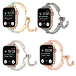 سوار ساعة معدني بسلسلة خرز الأصداف، لسلسلة Apple Watch مقاس 42مم، لسلسلة Apple Watch مقاس 38مم