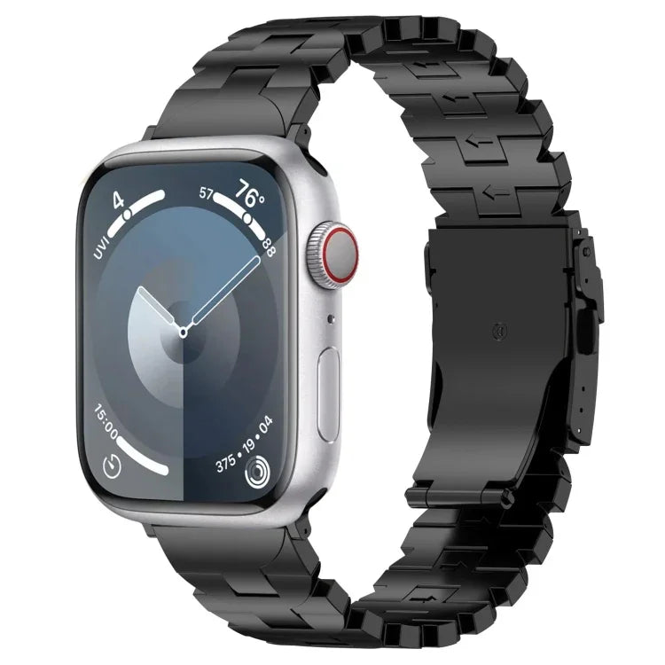 سوار ساعة من فولاذ التيتانيوم بنوع الفراشة، لساعة آبل 42مم، لساعة آبل 38مم