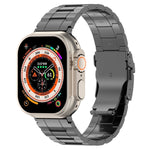 Safety Buckle Trapezoid Titanium Steel Watch Band, For Apple Watch SE 2023 44mm, For Apple Watch SE 2023 40mm, For Apple Watch Ultra 2 49mm, For Apple Watch Series 9 45mm, For Apple Watch Series 9 41mm, For Apple Watch Ultra 49mm                       ...