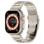 Safety Buckle Trapezoid Titanium Steel Watch Band, For Apple Watch SE 2023 44mm, For Apple Watch SE 2023 40mm, For Apple Watch Ultra 2 49mm, For Apple Watch Series 9 45mm, For Apple Watch Series 9 41mm, For Apple Watch Ultra 49mm                       ...