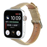 سوار ساعة نحيف من جلد التمساح، لساعة آبل 42مم، لساعة آبل 38مم