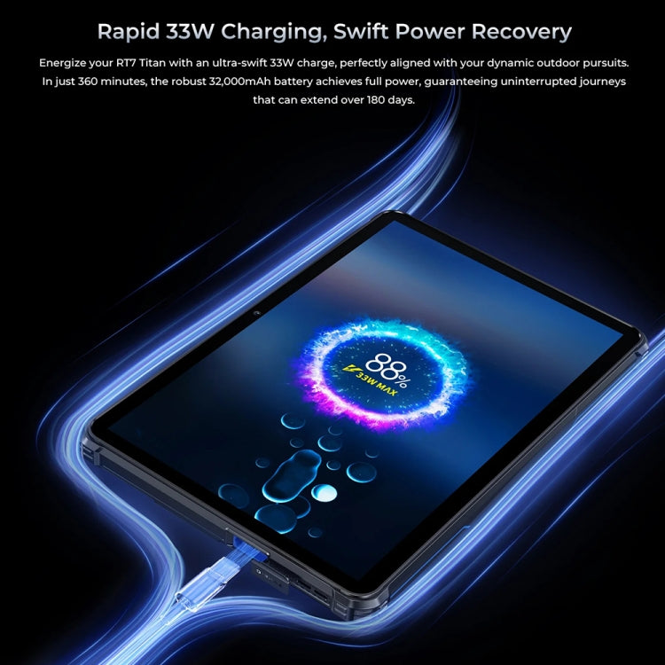 جهاز لوحي متين OUKITEL RT7 TITAN بشبكة 4G، مقاوم للماء والغبار IP68/IP69K، شاشة 10.1 بوصة، أندرويد 13، معالج MediaTek MT8788 ثماني النواة، يدعم شريحتي اتصال، قابس الاتحاد الأوروبي، RT7 4G 8GB+256GB