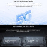 جهاز لوحي متين OUKITEL RT7 TITAN بشبكة 5G، مقاوم للماء والغبار IP68/IP69K، شاشة 10.1 بوصة، أندرويد 15، معالج MediaTek Dimensity 7050 ثماني النواة، يدعم شريحتي اتصال، قابس الاتحاد الأوروبي، RT7 5G 12GB+512GB