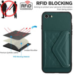 غطاء هاتف مع حقيبة بطاقات بنقشة ماسية وميزة RFID وحبل طويل، لجهاز iPhone SE 2022 / SE 2020، لجهاز iPhone 13 Pro Max، لجهاز iPhone 13 Pro، لجهاز iPhone 13، لجهاز iPhone 13 mini، لجهاز iPhone 12، لجهاز iPhone 12 Pro Max، لجهاز iPhone 12 Pro