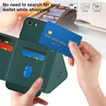 غطاء هاتف مع حقيبة بطاقات بنقشة ماسية وميزة RFID وحبل طويل، لجهاز iPhone SE 2022 / SE 2020، لجهاز iPhone 13 Pro Max، لجهاز iPhone 13 Pro، لجهاز iPhone 13، لجهاز iPhone 13 mini، لجهاز iPhone 12، لجهاز iPhone 12 Pro Max، لجهاز iPhone 12 Pro