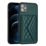 غطاء هاتف مع حقيبة بطاقات بنقشة ماسية وميزة RFID وحبل طويل، لجهاز iPhone 12 mini، لجهاز iPhone 11 Pro Max، لجهاز iPhone 11، لجهاز iPhone 11 Pro، لجهاز iPhone XS / X، لجهاز iPhone XR، لجهاز iPhone XS Max، لجهاز iPhone 8 Plus / 7 Plus