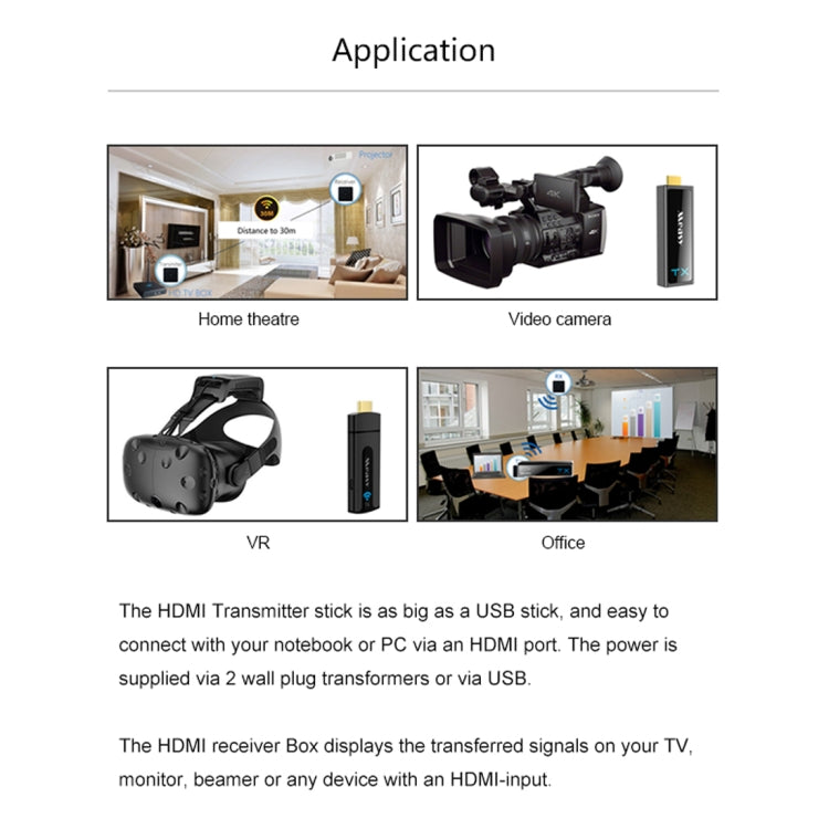 مرسل ومستقبل موسع صوت وفيديو HDMI لاسلكي Measy W2H Nano 1080P HDMI 1.4 3D، مسافة الإرسال: 30 متر، قابس أمريكي، قابس أوروبي، قابس أسترالي، قابس بريطاني