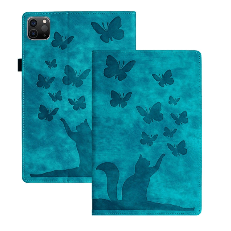 غطاء لوحي من الجلد بنقش قطة فراشة، لجهاز iPad Air 13 2026 / 2025 / 2024، لجهاز iPad Air 11 2026 / 2025 / 2024، لجهاز iPad Pro 13 2025 / 2024، لجهاز iPad Pro 11 2025 / 2024، لجهاز iPad mini 2024 / 2021